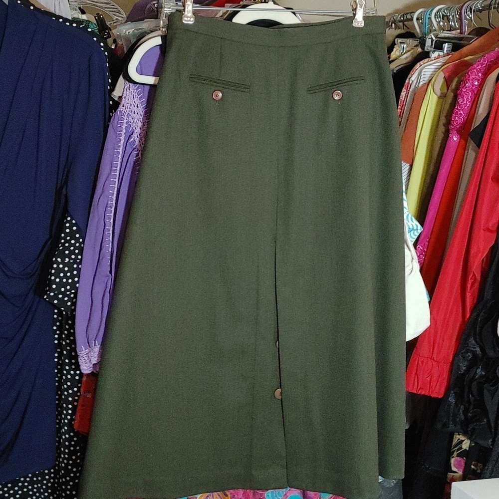 Vintage Talbots Long Green Fine Wool Riding Skirt 6 - Picture 17 of 17